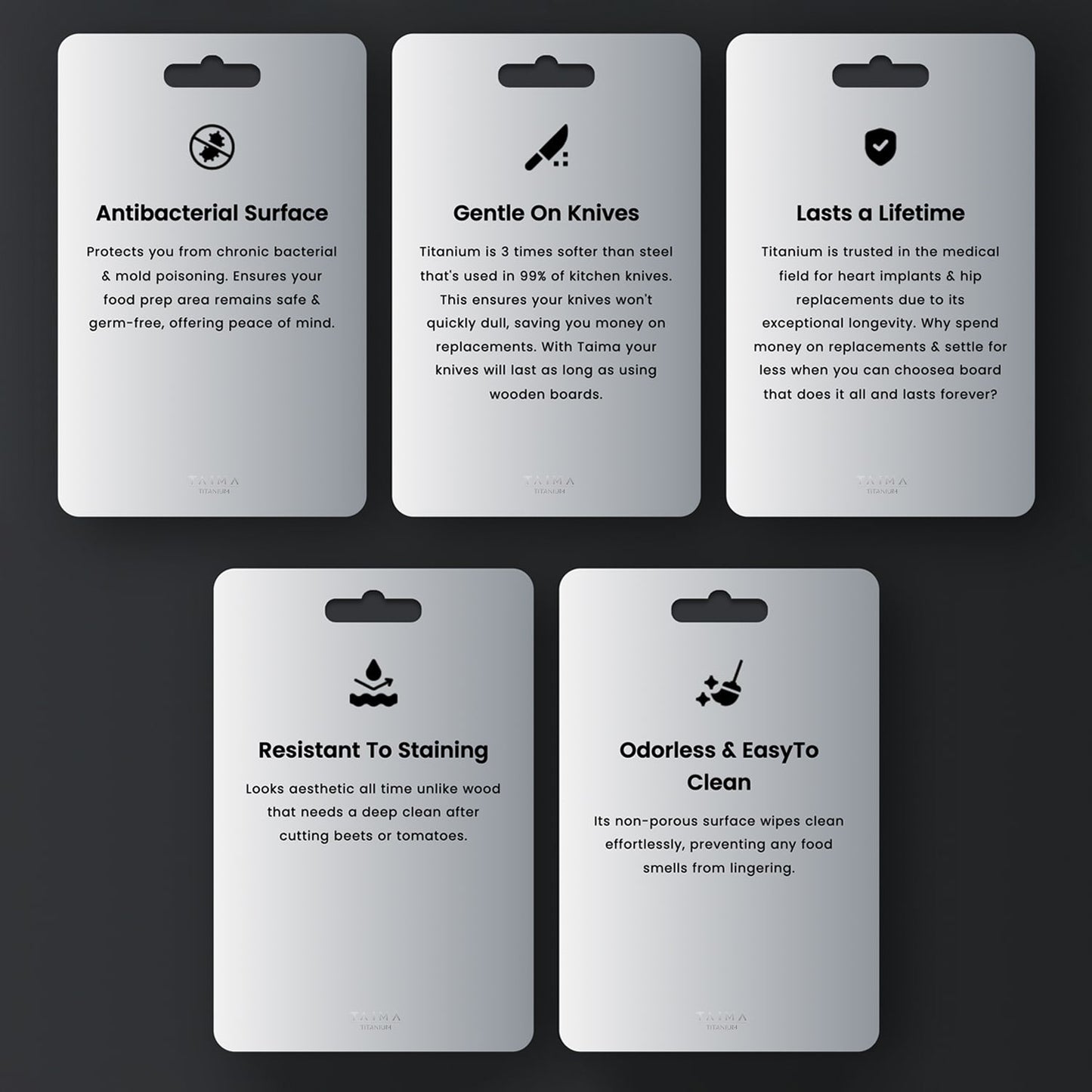¡BLACK FRIDAY SALE! The Original Taima™ Pure Titanium Cutting Board | Non-Toxic & Antimicrobial