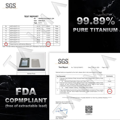 Certified Taima® Pure Titanium Cutting Board
