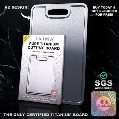 ¡BLACK FRIDAY SALE! Certified Taima® Pure Titanium Cutting Board - V2 Updated Design